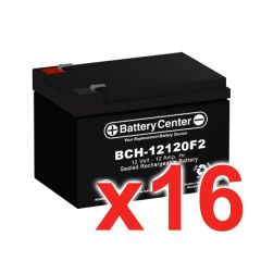 12v 12Ah SLA (sealed lead acid) High Rate Battery Set of Sixteen