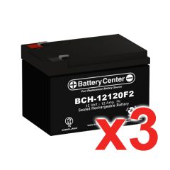 12v 12Ah SLA (sealed lead acid) High Rate Battery Set of Three
