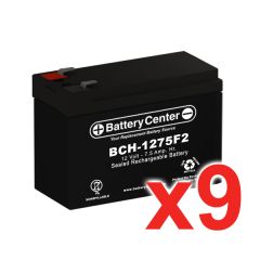 12v 7.5Ah SLA (sealed lead acid) High Rate Battery Set of Nine