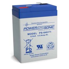 Power-Sonic PS-640F1 ~ Rechargeable SLA Battery 6v 4.5Ah