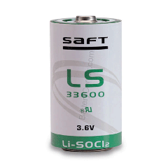 LS33600C-BA - Replaced by Saft LS33600-BA 3.6 Volt 17000 mAh D SAFT Lithium Button Top Battery