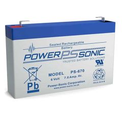 Power-Sonic PS-670F1 ~ Rechargeable SLA Battery 6v 7.0Ah
